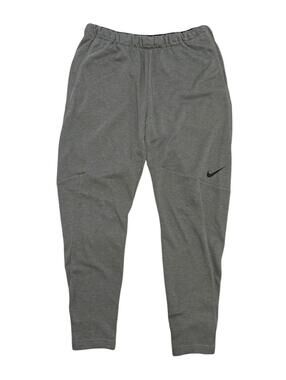 Nike Mens Training Pants Size Medium Dri Fit Gray Fleece Standard Fit